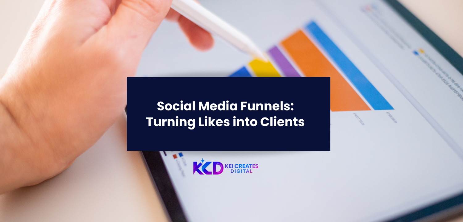 Discover how to turn social media engagement into real paying clients using 2025 funnel strategies built for Instagram, LinkedIn, and TikTok. Introduction: Likes Don’t Pay the Bills A post with 1,000 likes but no sales = vanity. A post with 50 likes but 5 clients = success. In 2025, social media isn’t just about reach. It’s about funnels. At Kei Creates Digital, we design lean social media funnels that turn attention → engagement → clients. Step 1: Attention Stage (Top of Funnel) Goal = reach & awareness. Viral reels Carousel tips Infographics Tip: Use trending audio + niche hashtags. Step 2: Engagement Stage (Middle of Funnel) Now, build trust. Case studies Behind-the-scenes posts Community polls Tip: Reply to every comment. Engagement signals boost reach. Step 3: Conversion Stage (Bottom of Funnel) Turn followers into clients. Free guides (lead magnets). DM automation → booking links. Strong CTAs: “Apply now,” “Book call.” Funnel Example: Instagram → Landing Page → Consultation Reel: “5 Website Mistakes Killing Sales” CTA: “Download free checklist.” Email automation nurtures lead. Book call with Kei Creates Digital. 2025 Social Media Funnel Trends Chatbot funnels (Messenger, WhatsApp). TikTok mini-courses. LinkedIn authority carousels. Case Study: Coins English Pub We built a funnel: Reels → “Join our events.” Landing page → “Book your table.” Email → event reminders. 📈 Bookings doubled. Final Thoughts Social media funnels are the missing link. Likes won’t pay the rent—but funnels will. 👉 Want us to build your funnel? Contact Kei Creates Digital